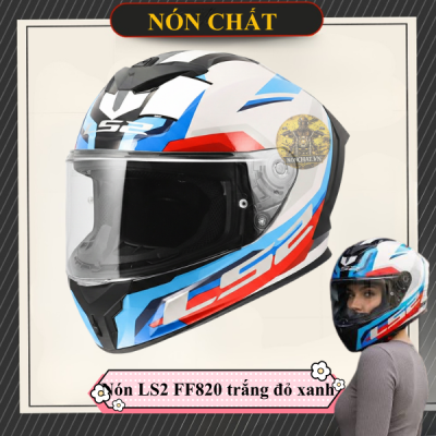 Nón LS2 FF820 trắng xanh đỏ