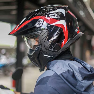 Nón Ls2 OF606 Drifter đen đỏ - Ảnh 2