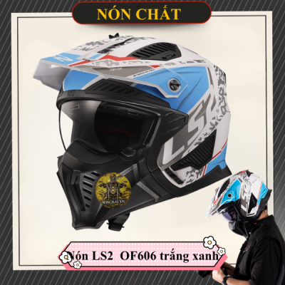 Nón Ls2 OF606 Drifter trắng xanh