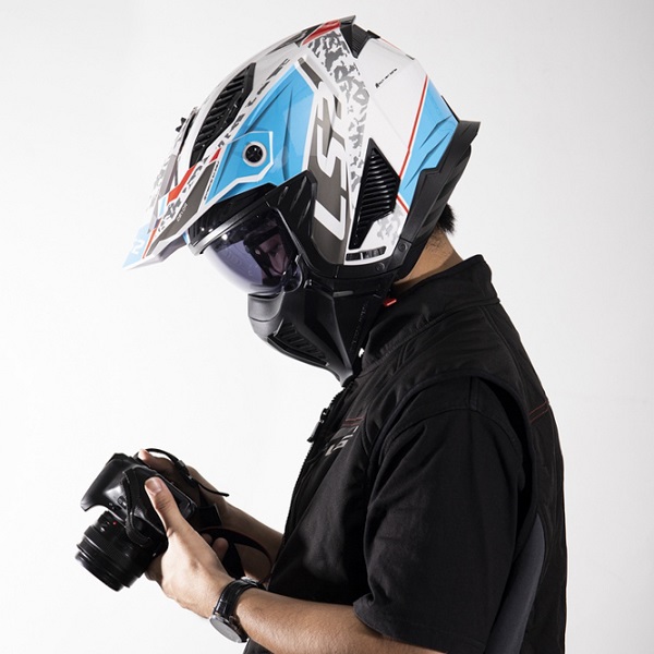 Nón Ls2 OF606 Drifter trắng xanh - Ảnh 3