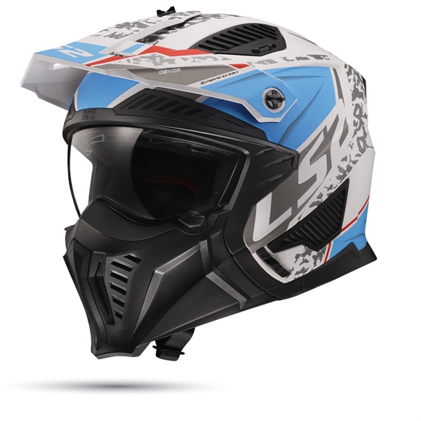Nón Ls2 OF606 Drifter trắng xanh - Ảnh 2