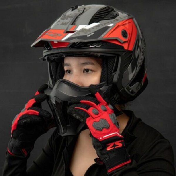 Nón Ls2 OF606 Drifter xám đỏ - Ảnh 3