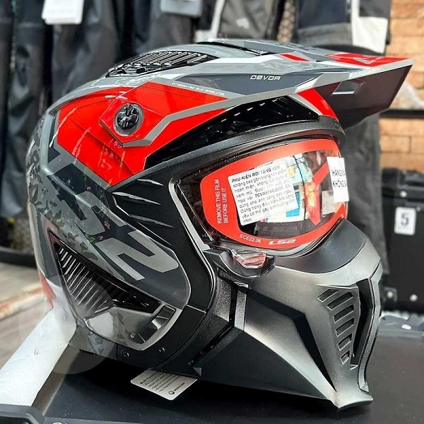 Nón Ls2 OF606 Drifter xám đỏ - Ảnh 2