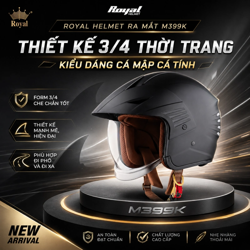 Nón Royal M399 đen nhám - Ảnh 4