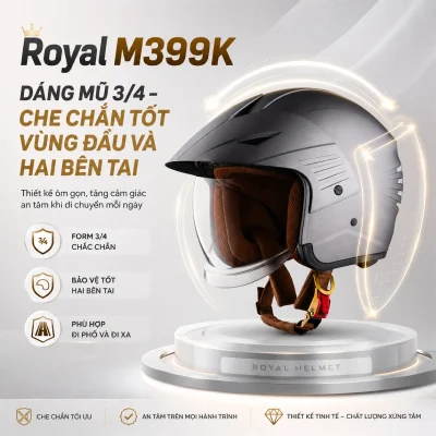 Nón Royal M399 xám titan - Ảnh 3