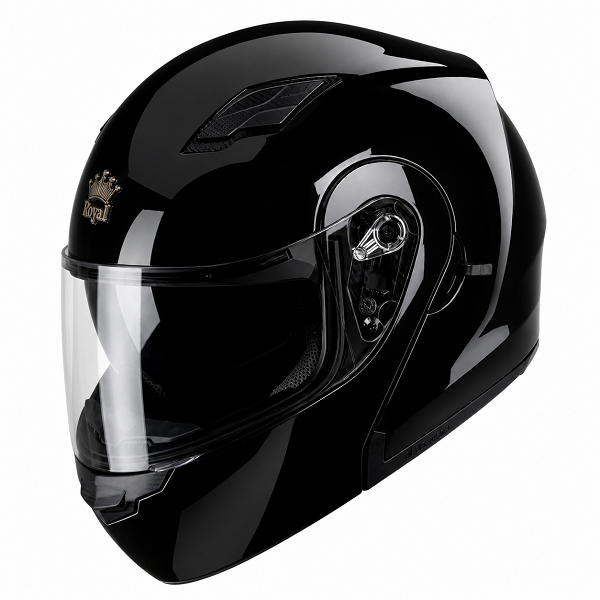 Nón Royal M179 Lật Hàm đen bóng - Ảnh 2