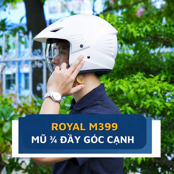 Nón Royal M399 trắng - Ảnh 3