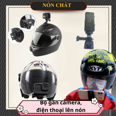 Phụ kiện gắn camera điện thoại lại nón bảo hiểm